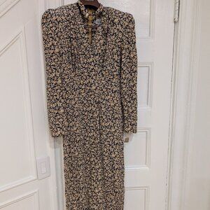 Atina by Karon Crosby Women's Midi Floral Dress Long Sleeves Size 14